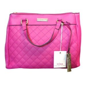 NWT, Trina Turk, Bright Pink Handbag with Adjustable Shoulder Strap